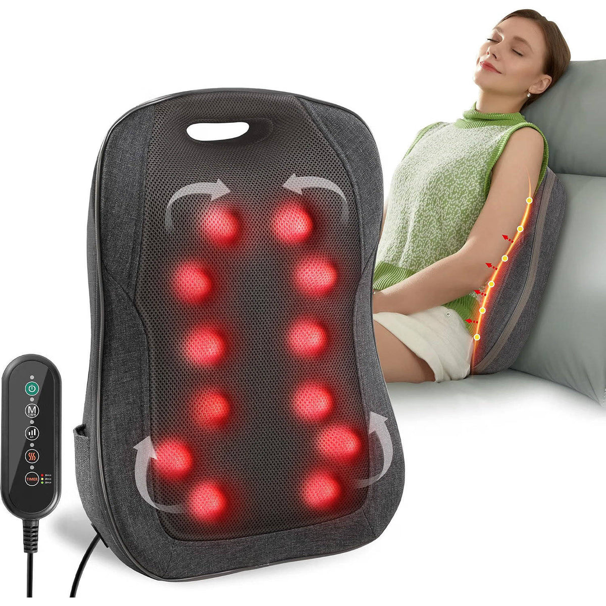Shiatsu Back Massager with Heat, Massage Cushion for Office and Home Use