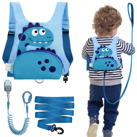 3 In 1 Toddler Harness Leash, Dinosaur Kids Safety Harness with 8.2ft Anti Lost Wrist Link and Key Lock
