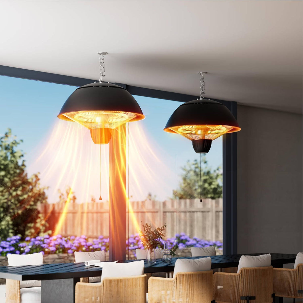 Patio Heater for Outdoor Use, 1500W Electric Outdoor Heater