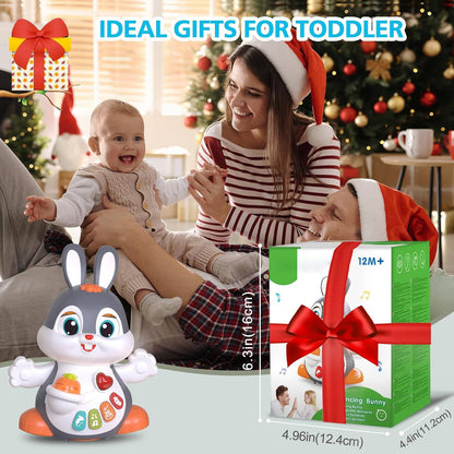 Easter Bunny Musical Toy for 1+ Year Old, Baby Crawling Toy for 6 12 Months, Easter Gifts for Baby Girls & Boys