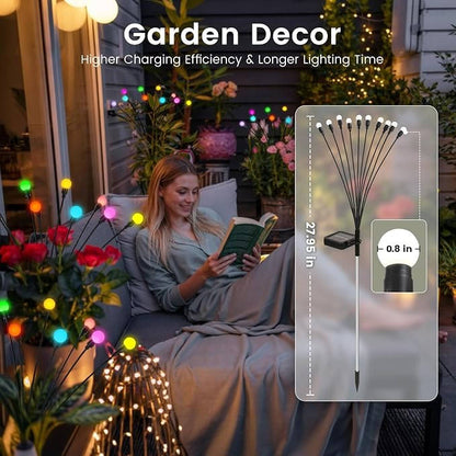 4 Pack Solar Halloween Lights, 40 LED Green Outdoor Lights for Yard, Garden and Party Decor