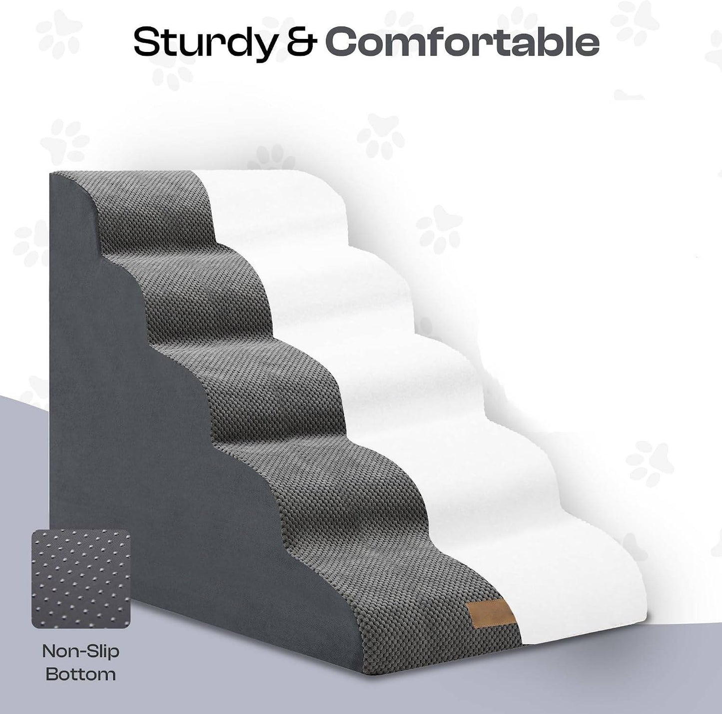 Extra Wide Dog Stairs for Large Dogs, 25 Inch Pet Steps for High Beds