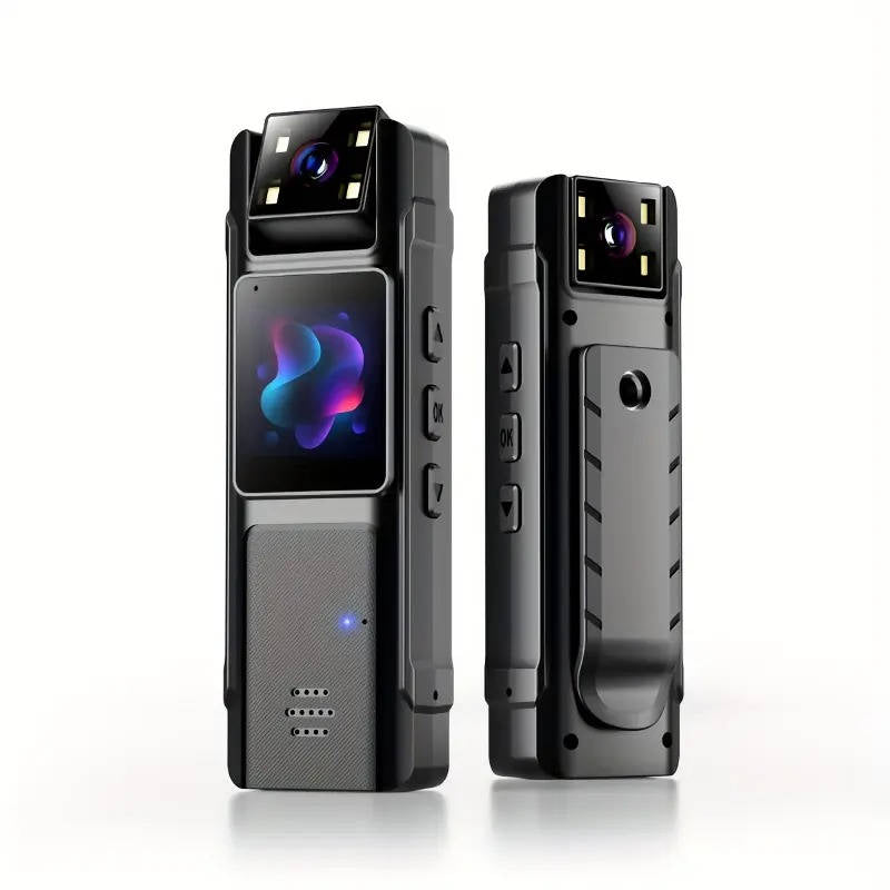 Compact 1080P HD Body Camera with 180° Rotatable Lens, Portable Wearable Video Recorder with Night Vision, Motion Detection & Wide Angle Recording