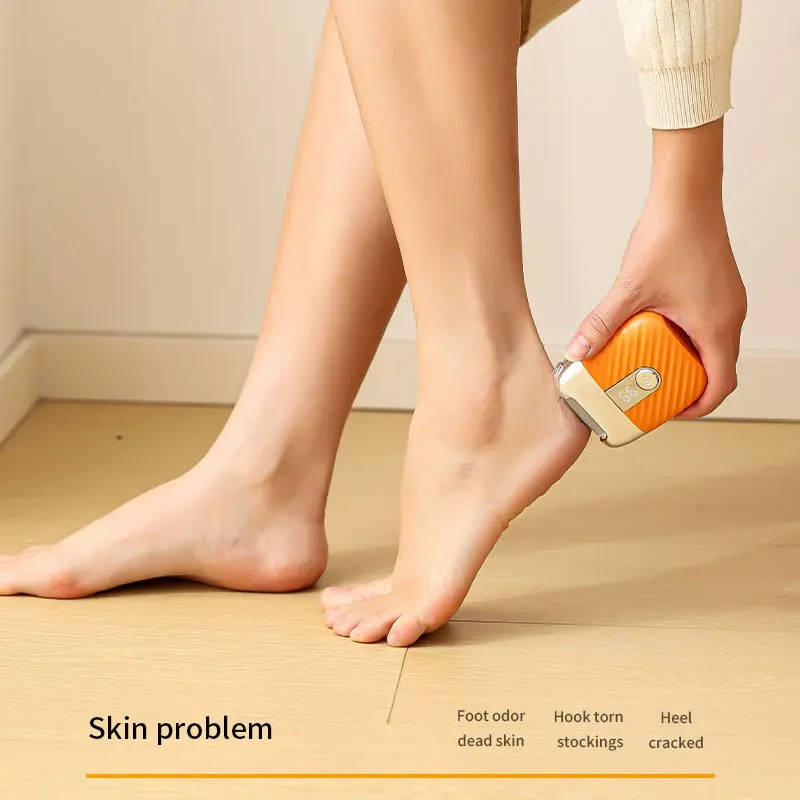 Professional Electric Foot Scrubber & Callus Remover, USB Rechargeable Foot File with 3 Grinding Heads, LED Light & Dual Speed