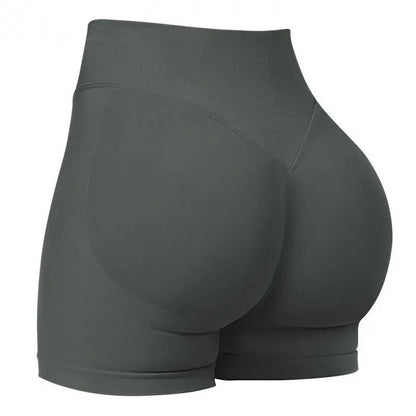 High Waist Seamless Lifting Shorts, Tummy Control Side Ribbed Activewear, Squat Proof Butt Lift Workout Biker Shorts