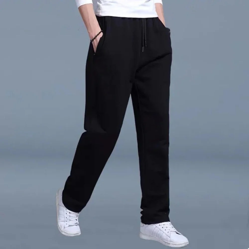 Men's Cotton Blend Sweatpants with Deep Pockets and Drawstring