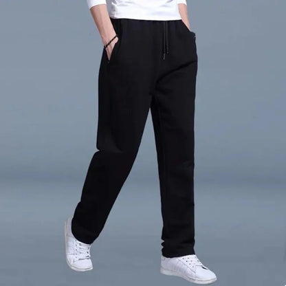 Men's Cotton Blend Sweatpants with Deep Pockets and Drawstring