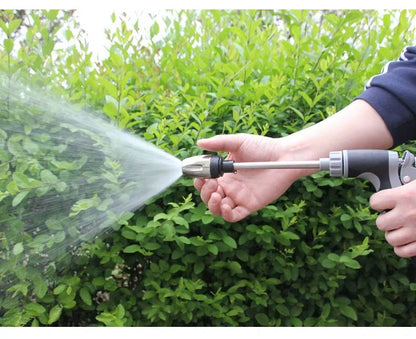 High Pressure Water Hose, Long Handle Garden Hose Nozzle for Car Wash & Household Cleaning, Stainless Steel & Universal 3/4" Fit