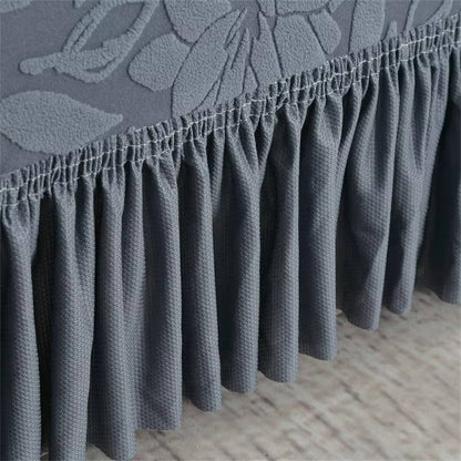 Sunflower Elastic Sofa Cover, Jacquard Couch Protector with Skirt Edge, Dustproof