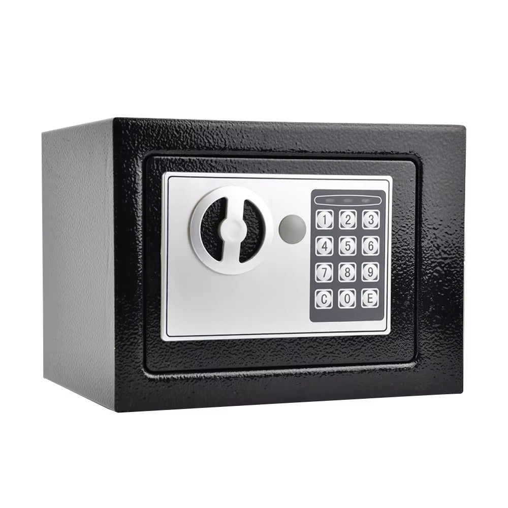 Fireproof Home Security Safe Box with Digital Keypad, Small Money Safe with Internal Sensor Light, Emergency Keys & Fireproof Bag