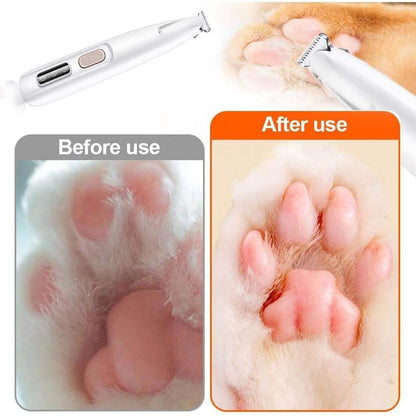 Stress Free LED Pet Paw Trimmer, Whisper Quiet Waterproof Cat & Dog Clipper for Sensitive Areas, Precision Grooming Kit with USB Charging