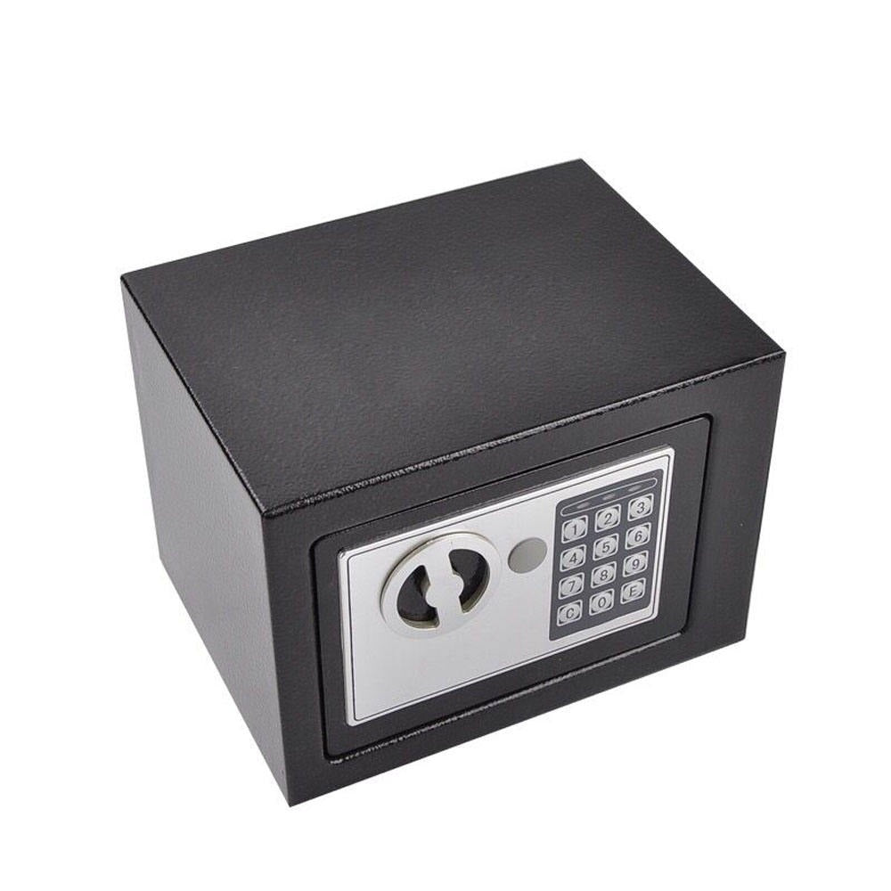 Fireproof Home Security Safe Box with Digital Keypad, Small Money Safe with Internal Sensor Light, Emergency Keys & Fireproof Bag