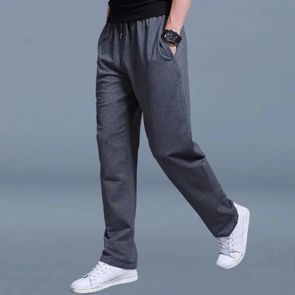 Men's Cotton Blend Sweatpants with Deep Pockets and Drawstring