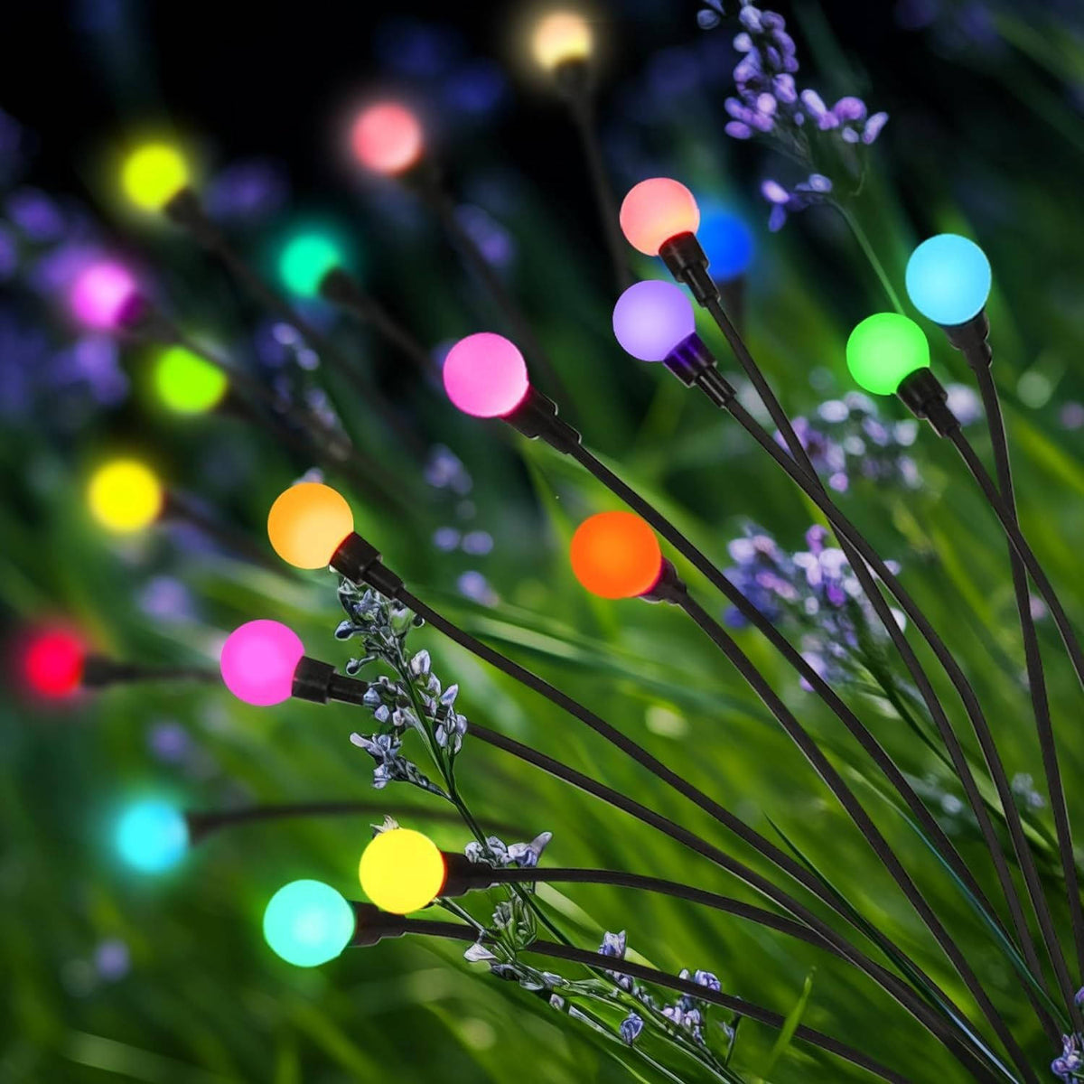 4 Pack Solar Halloween Lights, 40 LED Green Outdoor Lights for Yard, Garden and Party Decor