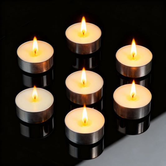 100 Pack Unscented Tealight Candles, White Smokeless, 6 to 7 Hour Long Burn for Weddings, Parties & Home