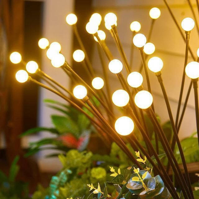 4 Pack Solar Halloween Lights, 40 LED Green Outdoor Lights for Yard, Garden and Party Decor