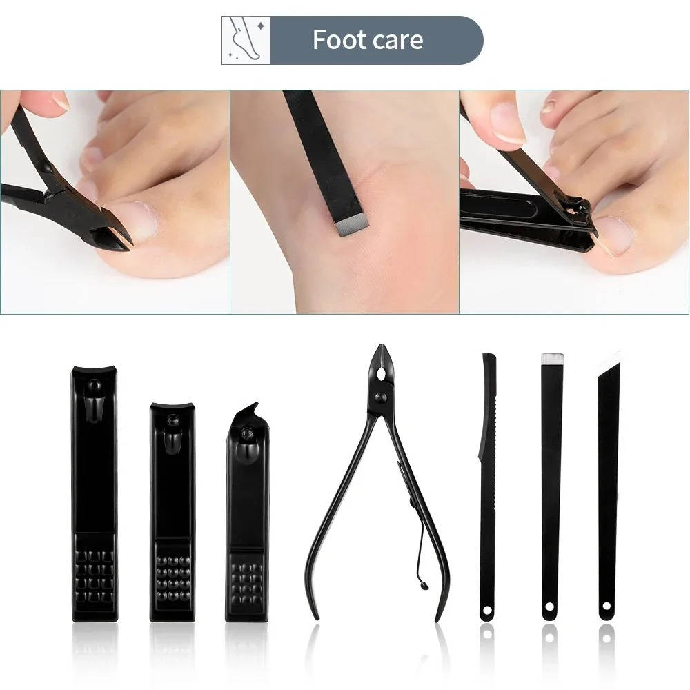Complete 24 Piece Professional Nail Clipper Kit, Stainless Steel Manicure & Pedicure Tool Set with Travel Wallet