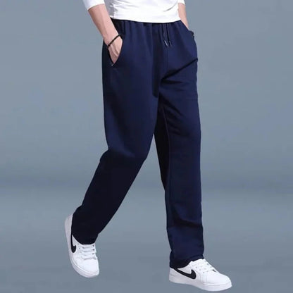Men's Cotton Blend Sweatpants with Deep Pockets and Drawstring