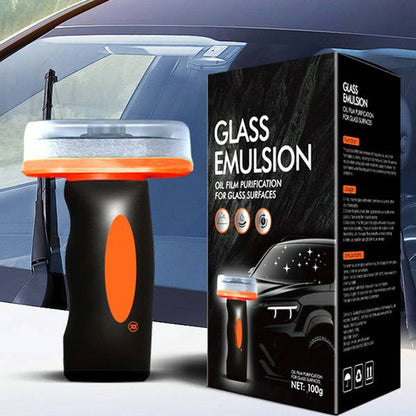 Handheld Glass Emulsion Oil Film Remover for Car Windshield & Rearview Mirror, Auto Glass Cleaner for Front Side