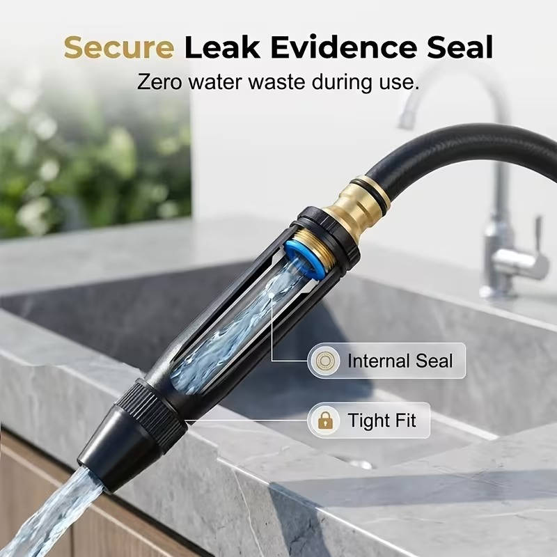 High Pressure Hose Nozzle, Metal Garden Hose Sprayer with 3 Spray Modes, Fits US Garden Hoses