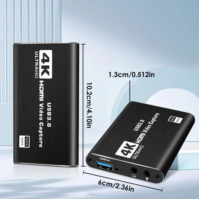 4K Capture Card HDMI to Usb 3.0, Video Capture Device 1080P 60fps, Zero Latency, Plug And Play, Ps5 Xbox Switch Pc Mac