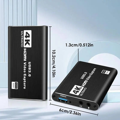 4K Capture Card HDMI to Usb 3.0, Video Capture Device 1080P 60fps, Zero Latency, Plug And Play, Ps5 Xbox Switch Pc Mac