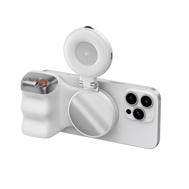 Phone Camera Grip Magnetic with Bluetooth Shutter, DSLR Style Handle, 1/4 Tripod Mount, Iphone Android, Vlogging