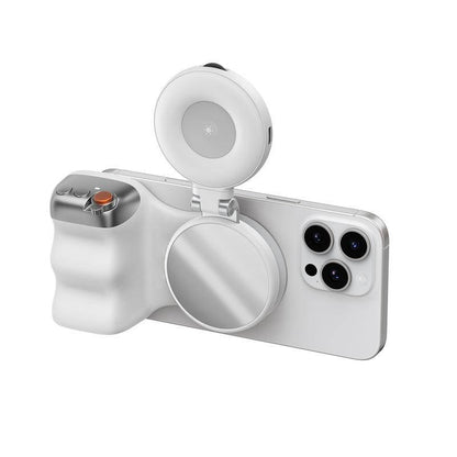 Phone Camera Grip Magnetic with Bluetooth Shutter, DSLR Style Handle, 1/4 Tripod Mount, Iphone Android, Vlogging