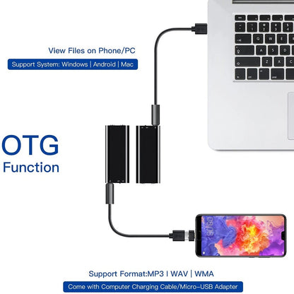 96 Hour Digital Voice Recorder, Mini Voice Activated Audio Recorder with MP3 Playback