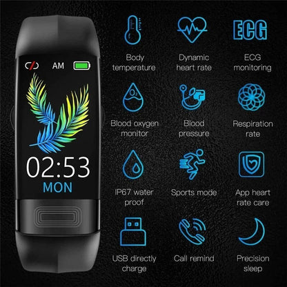 Smart Watch, Band Tracker for Blood Pressure and Sleep Monitoring, Fitness Watch with Heart Rate and Health Tracking