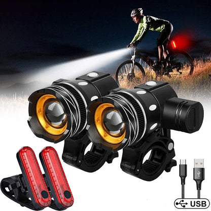 Brightest Bicycle Headlight, USB Rechargeable LED Bike Light with High Brightness for Road and Mountain Cycling