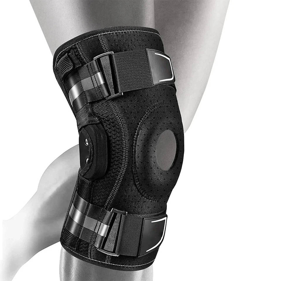 Professional Sports Knee Brace, Compression Sleeve with Side Stabilizers, Support for Running & Basketball