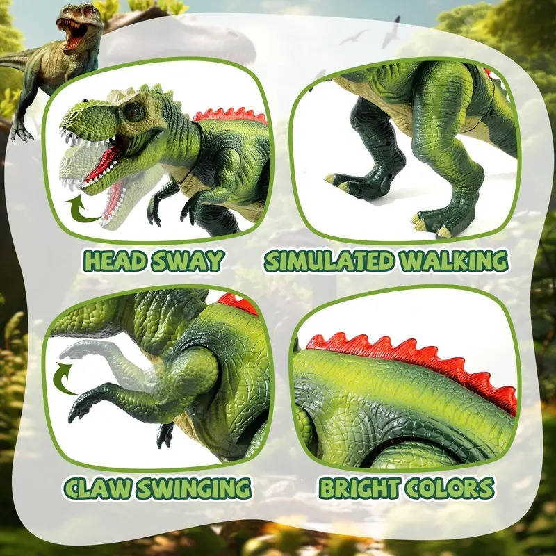Remote Control T Rex Dinosaur Toy with Mist Spray & Roaring Sounds, Large Rc Dino with Led Lights