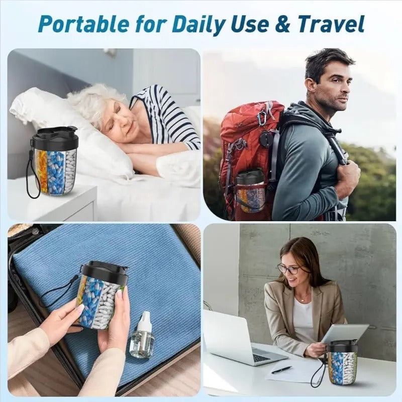 Large Pill Organizer with 4 Compartments, Portable Travel Pill Vitamin Dispenser Case, Anti Mix Wide Opening Design with Carrying Strap