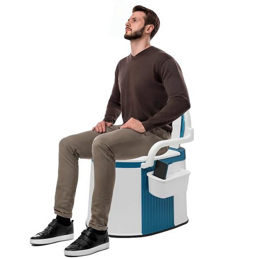 Portable Commode Chair for Indoor and Outdoor Use, Foldable Travel Toilet