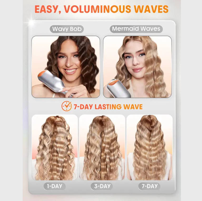 Babe Hair Waver, 25mm Ionic 2 Barrel Curling Iron with 50 Million Ions, 10 Min Quick Wave & Smart Timer
