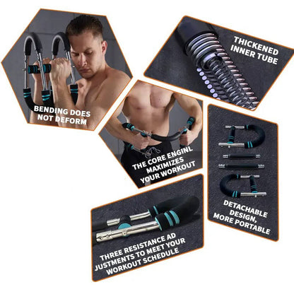 Adjustable Arm & Chest Trainer for Men, 60 90Lbs Resistance Workout Equipment, Portable Shoulder & Muscle Strength Training