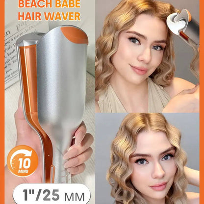 Babe Hair Waver, 25mm Ionic 2 Barrel Curling Iron with 50 Million Ions, 10 Min Quick Wave & Smart Timer