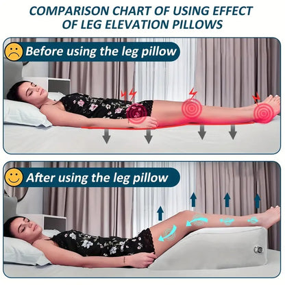 Inflatable Leg Elevation Pillow for Circulation, Soft Wedge Cushion for Swelling Relief