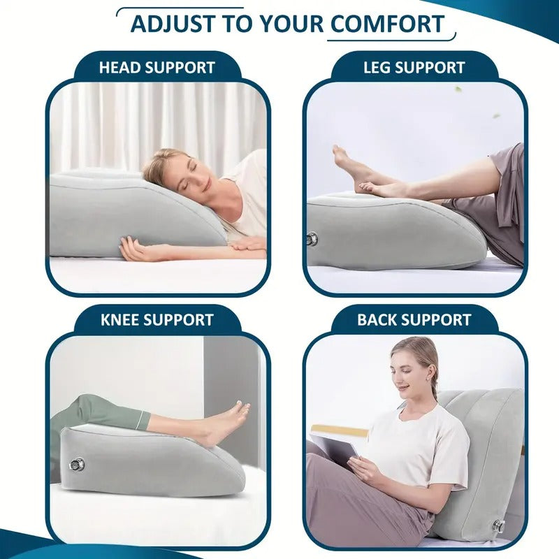 Inflatable Leg Elevation Pillow for Circulation, Soft Wedge Cushion for Swelling Relief