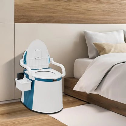 Outdoor and Indoor Portable Toilet for Adults and Elderly, Foldable Travel Camping Commode Chair