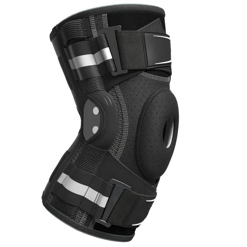 Professional Sports Knee Brace, Compression Sleeve with Side Stabilizers, Support for Running & Basketball