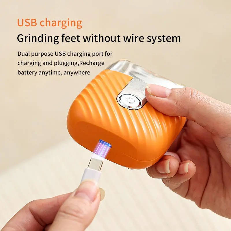 Professional Electric Foot Scrubber & Callus Remover, USB Rechargeable Foot File with 3 Grinding Heads, LED Light & Dual Speed