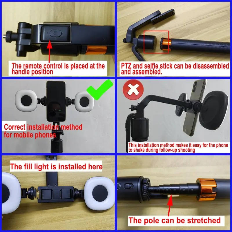 360° Smart Face Tracking Tripod with Dual Fill Lights, Rechargeable Selfie Stick Tripod for Vlogging & Live Streaming, Auto Tracking Phone Holder