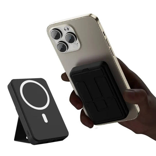 Magnetic Power Bank 10000mAh, Wireless Portable Charger with USB C Cable, LED Display and Foldable Stand for iPhone 17/16/15/14/13/12 Series