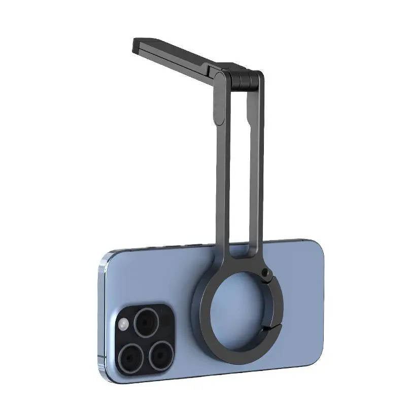 Aluminum Compact Tripod Stand, Double Sided Magnetic Phone Holder, Foldable Phone Mount for iPhone 13 to 16