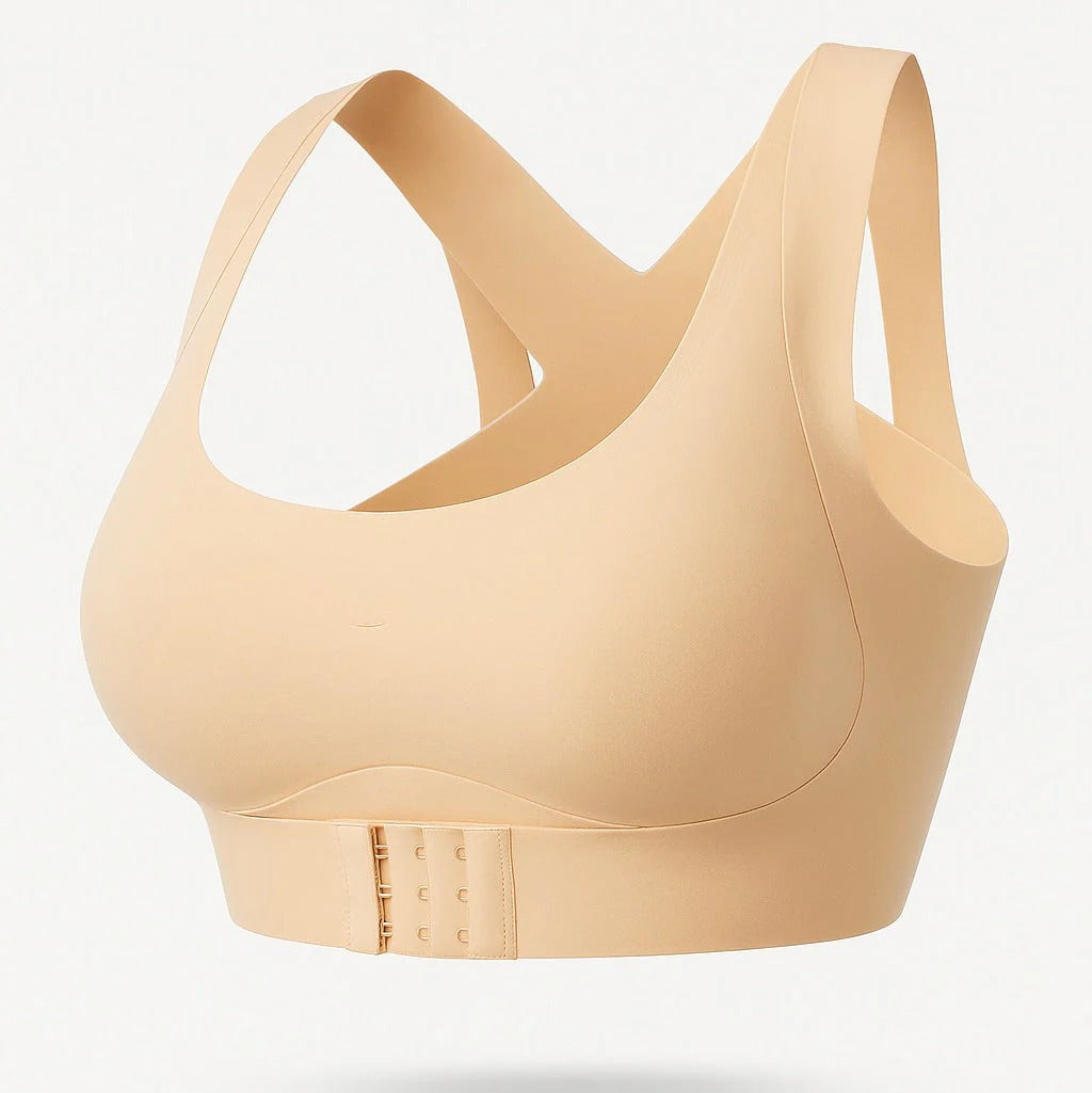 Women's Postural Correction Wireless Sports Bra, Full Coverage Breathable Yoga Bra with Non Removable Cups
