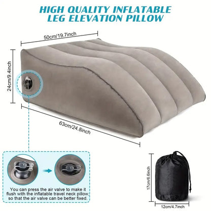 Inflatable Leg Elevation Pillow for Circulation, Soft Wedge Cushion for Swelling Relief