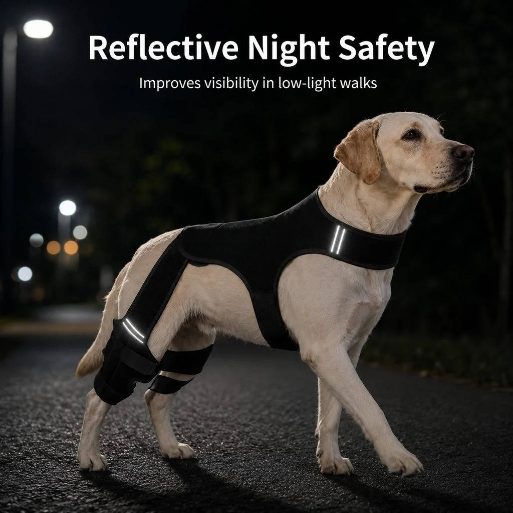 Dog Rear Leg Support Brace, Anti Slip Hind Leg Stability Wrap for Senior Dogs & Recovery Walks