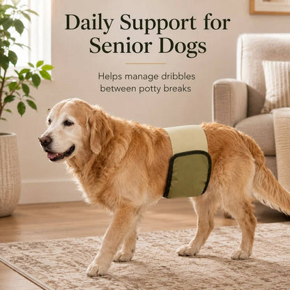 3 Pack Washable Male Dog Belly Bands, Reusable Diaper Wraps for Indoor Marking & Senior Dribbles